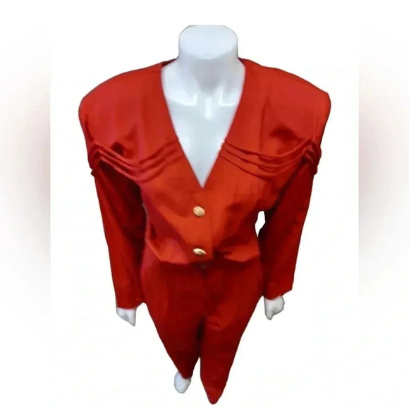 Jessica Vintage Red  Romper Long Sleeve Size 16 - Picture 3 of 11